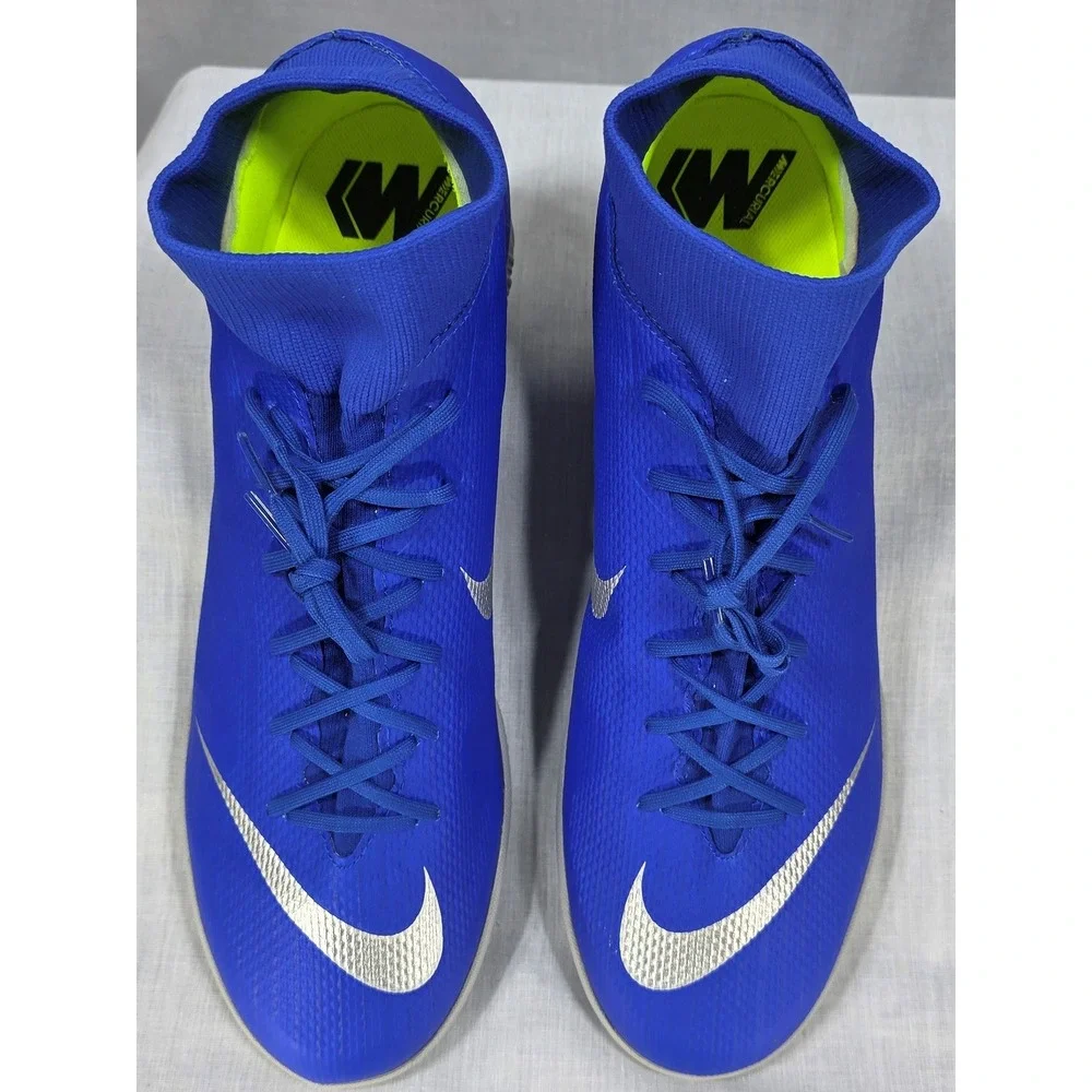 Nike Mercurial Superfly 6 Academy IC Indoor Soccer Shoes‎ Blue Silver AH7369-400